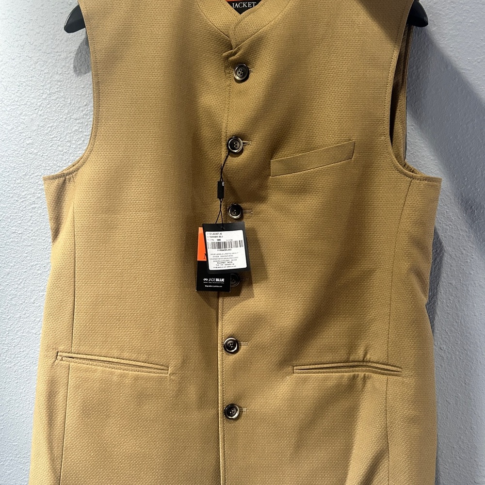 Jade Men's Tan Vest jacket Made in India